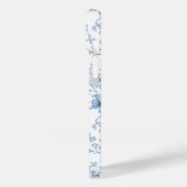 ブルーの花柄 フレンチ トワール モノグラム 名前 Case-Mate iPhoneケース (裏面 / 左)