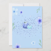 ブルーの花柄 リトルパンプキン ベビーシャワー招待状 招待状 (裏面)