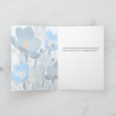 ブルーの花柄　想い出してね カード (内部)