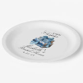 ブルーの花柄 新しい章の始まり ブライズシャワー ペーパープレート (アングル)