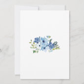 ブルーの花水彩グリーンのリハーサルディナー 招待状 (裏面)