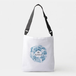 ブルーの花輪の花嫁maidトートバッグ クロスボディバッグ