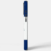 ブルーの花輪モノグラム 名前入り Case-Mate iPhoneケース (裏面 / 左)