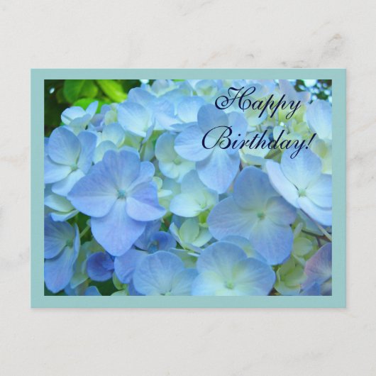ブルーの花 フラワー 誕生日 ポストカード (正面)