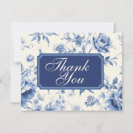 ブルーの花 フランス シノワズリー 感謝 招待状