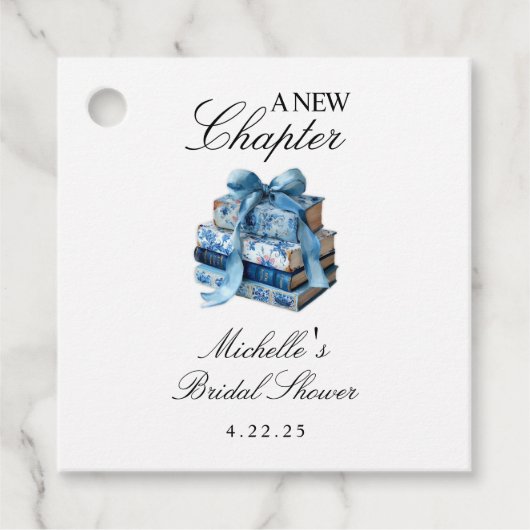 ブルーの花 新たな章 ブライダルシャワー フェイバータグ (正面)