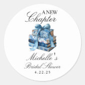 ブルーの花 新たな章 ブライダルシャワー ラウンドシール (正面)
