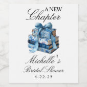 ブルーの花 新たな章 ブライダルシャワー ワインラベル (シングルラベル)