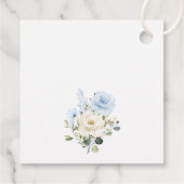 ブルーの花、白い花、ボホ、ブライダルシャワー フェイバータグ (裏面)