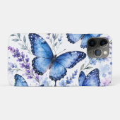 ブルーの蝶々 水彩画 Case-Mate iPhoneケース (裏面(横))