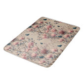 ブルーの蝶とともに咲くヴィンテージの春の薔薇 バスマット (アングル)