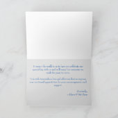 ブルーの蝶のモノグラム 結婚式のお礼カード サンキューカード (内部)