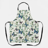 ブルーの蝶の美しい花嫁のシャワー エプロン (正面)