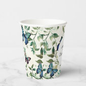 ブルーの蝶の美しい ブライダルシャワー 紙コップ (右)