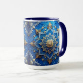 ブルーの装飾のホリデーマグ マグカップ (正面右)