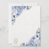 ブルーの西部チャラガールランチェロ キンセアニェラ 招待状 (裏面)