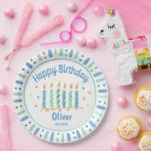 ブルーの誕生日ボーイのカスタム紙皿 ペーパープレート (パーティー)