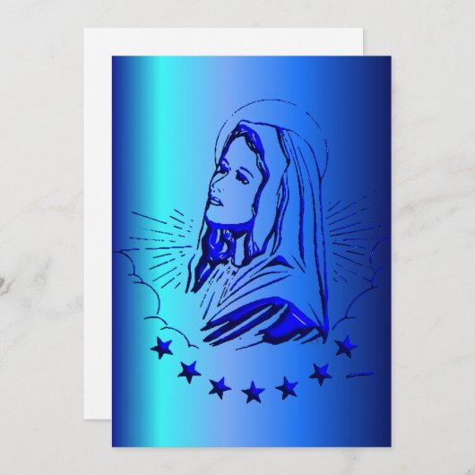 ブルーの賛美ヴァージンマリーのスケッチ (正面/裏面)