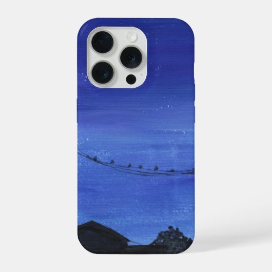 ブルーの都市風景のスマホケース iPhoneケース (裏面)