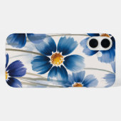 ブルーの野の花の水彩画スマホケース Case-Mate iPhoneケース (裏面 (横))