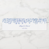 ブルーの野の花の結婚式 ペットボトルラベル (シングルラベル)