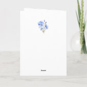 ブルーの野の花の誕生日おめでとう カード (裏面)