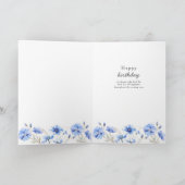 ブルーの野の花の誕生日おめでとう カード (内部)
