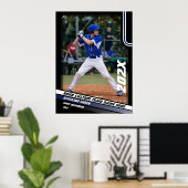 ブルーの野球選手カスタムギフト ポスター (ホームオフィス)