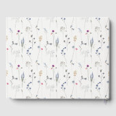 ブルーの野生の花の水彩画の花嫁のシャワープレゼント ゲストブック (裏面)