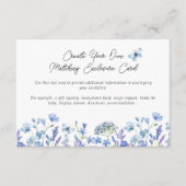 ブルーの野生の花の繊細な花柄の白紙カード エンクロージャーカード (正面)