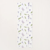 ブルーの野生の花 水彩 カスタムネーム ヨガマット (裏面)