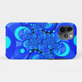 ブルーの陰影 モダンな抽象的フラクタルアートのイニシャル Case-Mate iPhoneケース (裏面(横))