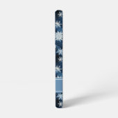 ブルーの雪の結晶のオーダーメイドスマホケース SAMSUNG GALAXYケース (左側面)