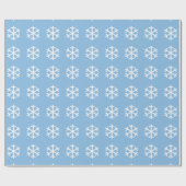 ブルーの雪の結晶のクリスマス包装紙 ラッピングペーパー (フラット)