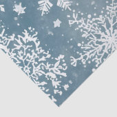 ブルーの雪の結晶の水彩画の冬の休日 薄葉紙 (詳細)