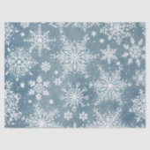 ブルーの雪の結晶の水彩画の冬の休日 薄葉紙 (正面)