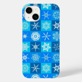 ブルーの雪の結晶パターン Case-Mate iPhone 14ケース