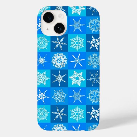 ブルーの雪の結晶パターン Case-Mate iPhoneケース (裏面)