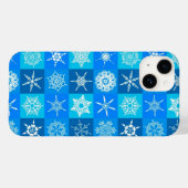 ブルーの雪の結晶パターン Case-Mate iPhoneケース (裏面 (横))