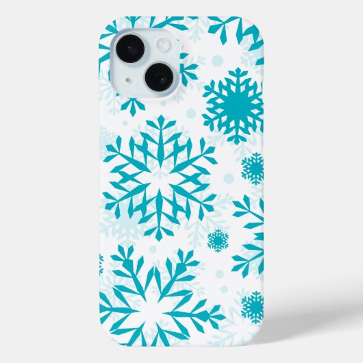 ブルーの雪の結晶パターン Case-Mate iPhoneケース (裏面)