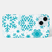 ブルーの雪の結晶パターン Case-Mate iPhoneケース (裏面 (横))