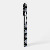 ブルーの雪の結晶パターン iPhone 16ケース (左側面)