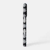 ブルーの雪の結晶パターン iPhone 16ケース (右側面)