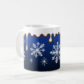 ブルーの雪の結晶マグカップ コーヒーマグカップ (正面左)