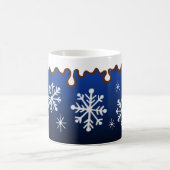 ブルーの雪の結晶マグカップ コーヒーマグカップ (中央)