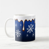 ブルーの雪の結晶マグカップ コーヒーマグカップ (左)