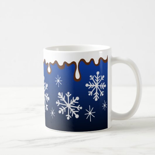 ブルーの雪の結晶マグカップ コーヒーマグカップ (右)