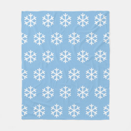 ブルーの雪の結晶柄フリースブランケット フリースブランケット