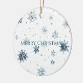 ブルーの雪の結晶 アイススケート クリスマス セラミックオーナメント (左)