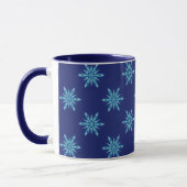 ブルーの雪の結晶 アートマグカップ マグカップ (左)